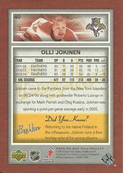 2005-06 Upper Deck Beehive #40 Olli Jokinen Back