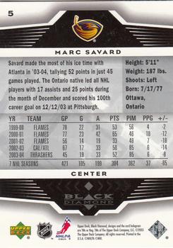 2005-06 Upper Deck Black Diamond #5 Marc Savard Back