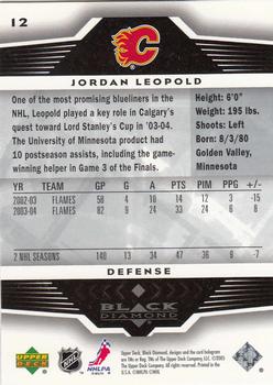 2005-06 Upper Deck Black Diamond #12 Jordan Leopold Back