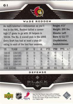 2005-06 Upper Deck Black Diamond #61 Wade Redden Back
