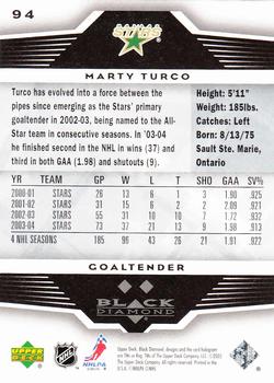 2005-06 Upper Deck Black Diamond #94 Marty Turco Back