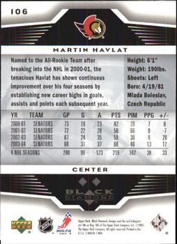 2005-06 Upper Deck Black Diamond #106 Martin Havlat Back