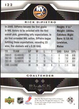 2005-06 Upper Deck Black Diamond #122 Rick DiPietro Back