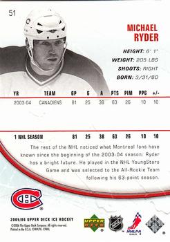 2005-06 Upper Deck Ice #51 Michael Ryder Back