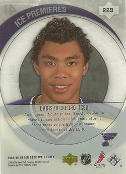 2005-06 Upper Deck Ice #229 Chris Beckford-Tseu Back