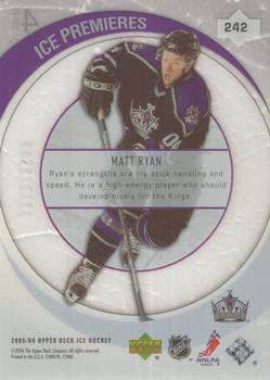 2005-06 Upper Deck Ice #242 Matt Ryan Back