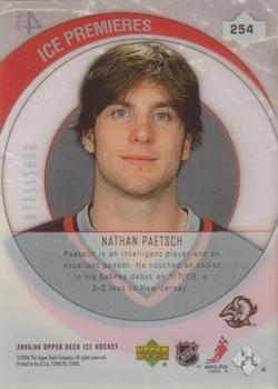 2005-06 Upper Deck Ice #254 Nathan Paetsch Back