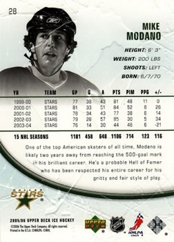 2005-06 Upper Deck Ice #28 Mike Modano Back