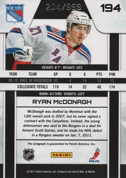 Ryan McDonagh Size 46 New York Rangers Jersey
