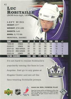 2005-06 Upper Deck Power Play #41 Luc Robitaille Back