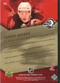 2005-06 Upper Deck Power Play #94 Daniel Briere Back