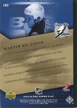 2005-06 Upper Deck Power Play #103 Martin St. Louis Back