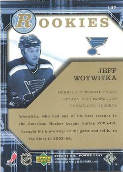 2005-06 Upper Deck Power Play #137 Jeff Woywitka Back