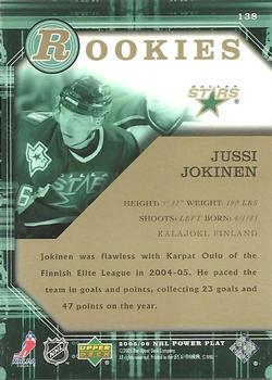 2005-06 Upper Deck Power Play #138 Jussi Jokinen Back