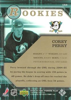 2005-06 Upper Deck Power Play #153 Corey Perry Back