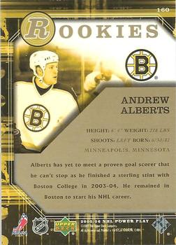 2005-06 Upper Deck Power Play #160 Andrew Alberts Back