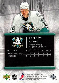 2005-06 Upper Deck Rookie Update #3 Joffrey Lupul Back