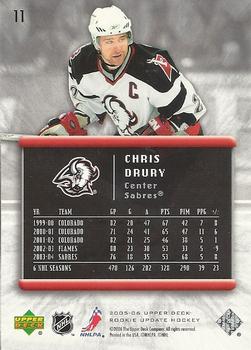 2005-06 Upper Deck Rookie Update #11 Chris Drury Back
