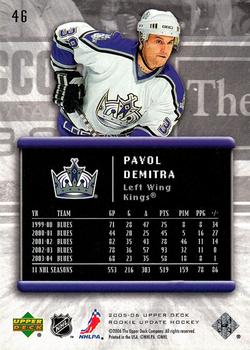 2005-06 Upper Deck Rookie Update #46 Pavol Demitra Back