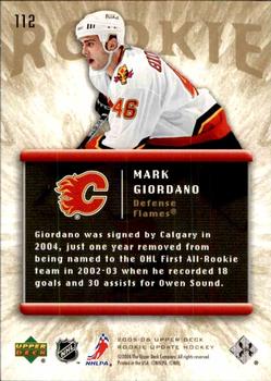 2005-06 Upper Deck Rookie Update #112 Mark Giordano Back