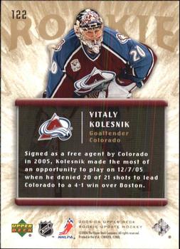 2005-06 Upper Deck Rookie Update #122 Vitaly Kolesnik Back