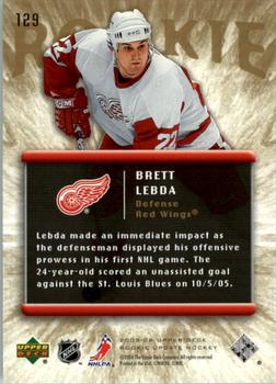 2005-06 Upper Deck Rookie Update #129 Brett Lebda Back