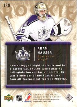 2005-06 Upper Deck Rookie Update #138 Adam Hauser Back