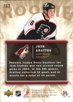 2005-06 Upper Deck Rookie Update #163 Josh Gratton Back