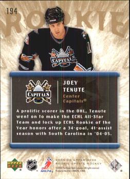 2005-06 Upper Deck Rookie Update #194 Joey Tenute Back