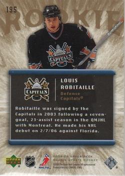 2005-06 Upper Deck Rookie Update #195 Louis Robitaille Back