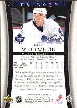 2005-06 Upper Deck Trilogy #87 Kyle Wellwood Back