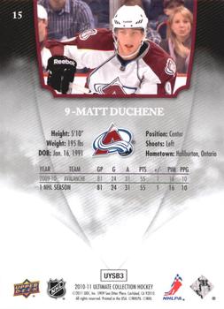 2010-11 Upper Deck Ultimate Collection #15 Matt Duchene Back