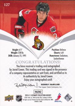 2010-11 Upper Deck Ultimate Collection #127 Jared Cowen Back