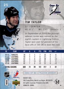 2006-07 Be A Player #25 Tim Taylor Back