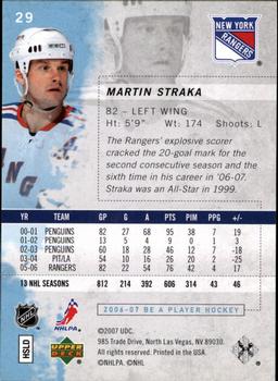 2006-07 Be A Player #29 Martin Straka Back