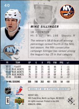 2006-07 Be A Player #40 Mike Sillinger Back