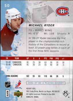 2006-07 Be A Player #50 Michael Ryder Back