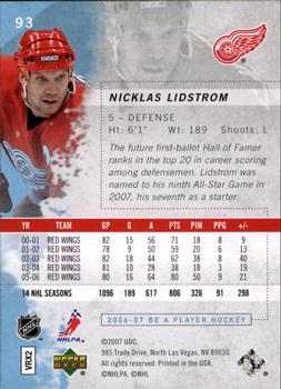 2006-07 Be A Player #93 Nicklas Lidstrom Back