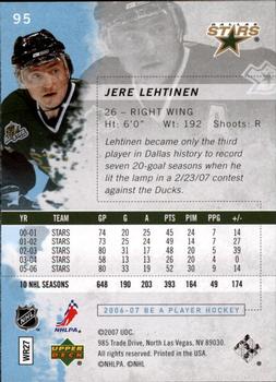 2006-07 Be A Player #95 Jere Lehtinen Back