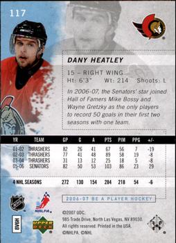 2006-07 Be A Player #117 Dany Heatley Back