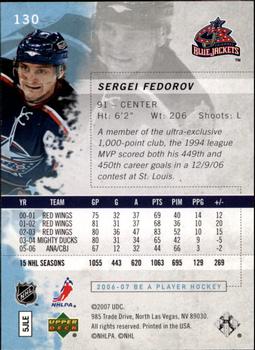 2006-07 Be A Player #130 Sergei Fedorov Back