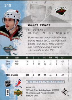 2006-07 Be A Player #149 Brent Burns Back