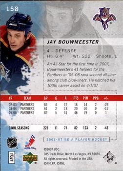 2006-07 Be A Player #158 Jay Bouwmeester Back