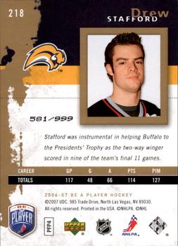 2006-07 Be A Player #218 Drew Stafford Back