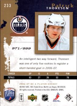 2006-07 Be A Player #233 Patrick Thoresen Back