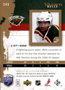 2006-07 Be A Player #245 Shawn Belle Back