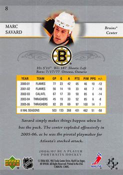2006-07 Be A Player Portraits #8 Marc Savard Back