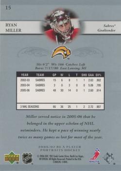 2006-07 Be A Player Portraits #15 Ryan Miller Back