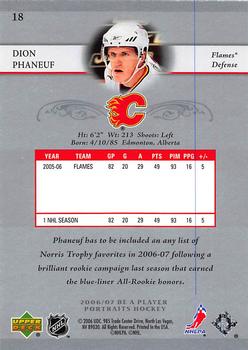 2006-07 Be A Player Portraits #18 Dion Phaneuf Back