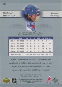 2006-07 Be A Player Portraits #70 Brendan Shanahan Back